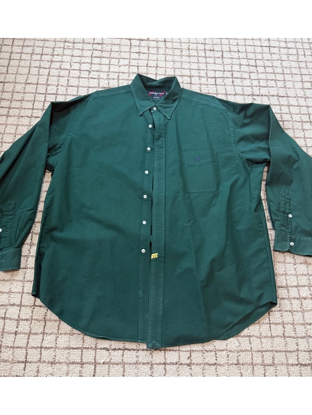Vintage 90s Men’s Ralph Lauren Green Big Shirt Grunge Indie grandpa gorpcore hip